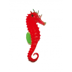 dm Décor d'aquarium en silicone Hippocampe Rouge 1515R