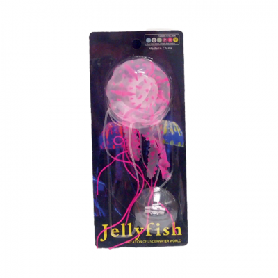 dm Décor d'aquarium en silicone Méduse Rose L 1501XR