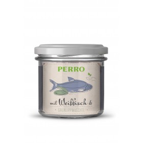 Perro TERRINE GOURMANDE DE NOËL POUR CHAT - PERRO, POISSON BLANC AUX MOULES AUX ORLES VERTES 59-83330