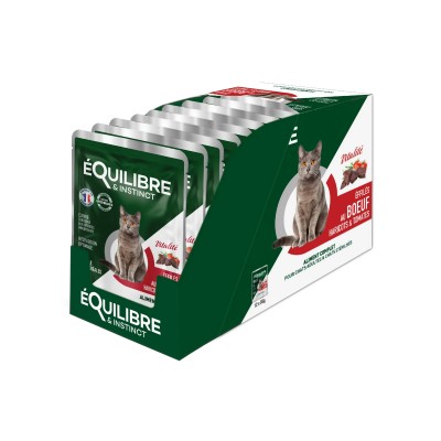 Effilés au Boeuf 12x85g pour Chat - Equilibre et Instinct