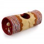 Tunnel de Jeu pour Chat Sable/Beige avec Jouet