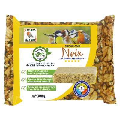 Repas pour Oiseaux aux Fruits Secs 100% Graisse Végétale