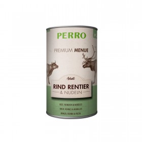 Perro Patée Perro Premium Menue - Adulte Boeuf, Renne et Pâtes comp...