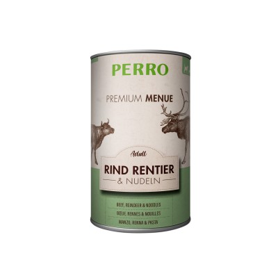 Perro Patée Perro Premium Menue - Adulte Boeuf, Renne et Pâtes comp...