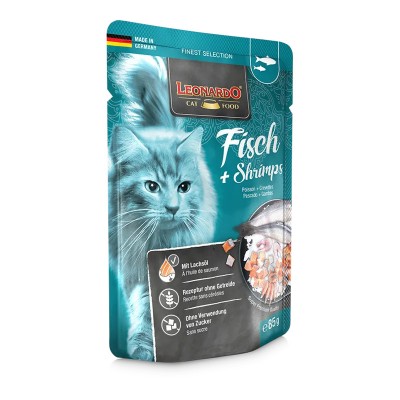 Pâtée au Poisson & Crevettes pour Chat - Leonardo Finest Selection