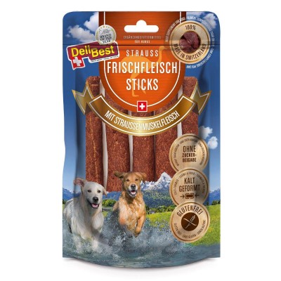 Friandise Chien 'Sticks de Viande d'Autruche' | DeliBest - Emballage