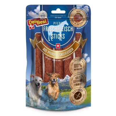 Friandise Chien 'Sticks de Viande de Cheval' | DeliBest - Emballage